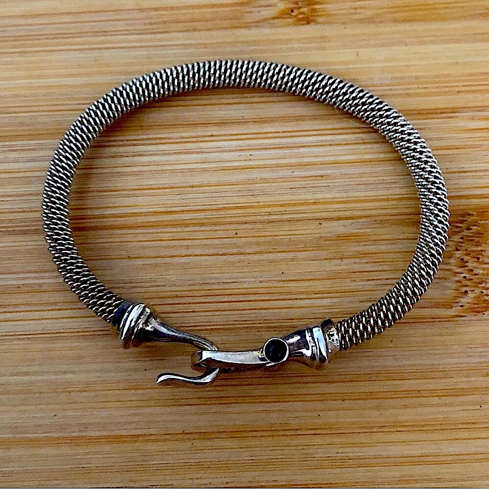 $118  Estate Rope Bracelet   Sterling Silver  Marked ESPO S13 925    22.7 Grams - Picture 4 of 6